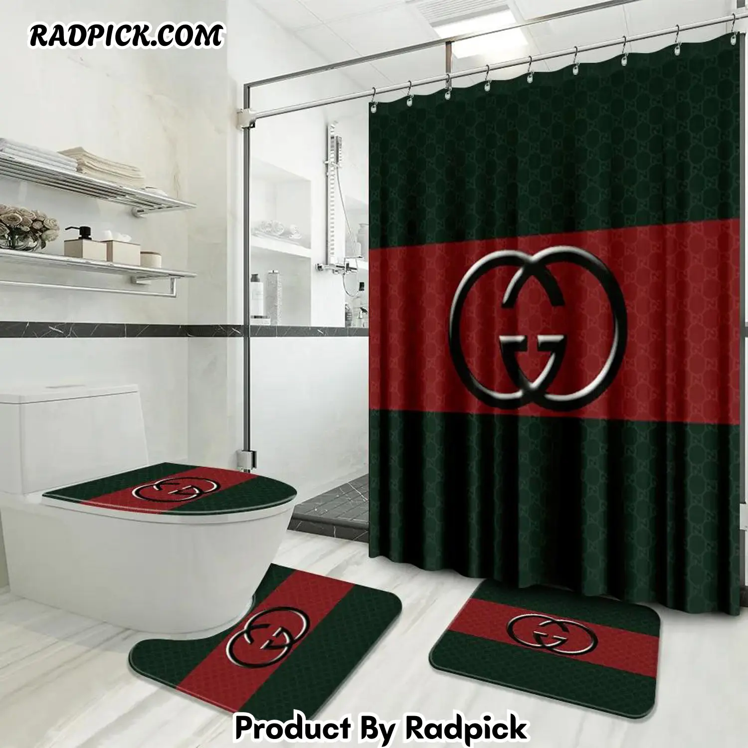 Gucci bathroom set luxury shower curtain waterproof luxury brand with logo gucci 19 162 bathroom set rp387806
